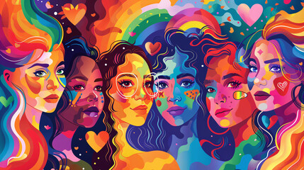 Love is Love: Happy Girl in Colors of the Rainbow