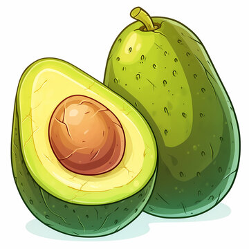 recommend clip art: clipart drawing of a Avocado on an isolated white background