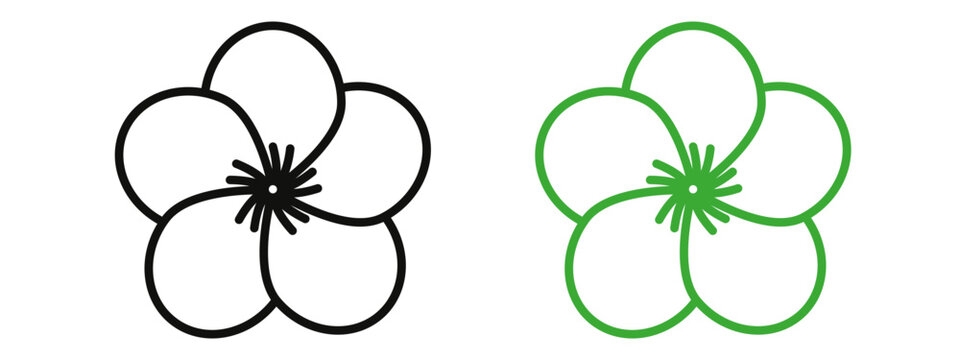 Araliya flower icon mark in filled style