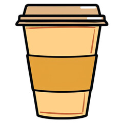 a disposable coffee cup, vector illustration line art flat minimalistic style in the style of white background