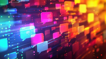 Connected Conversations: Abstract Digital Communication Background with Speech Bubbles and Messaging Symbols