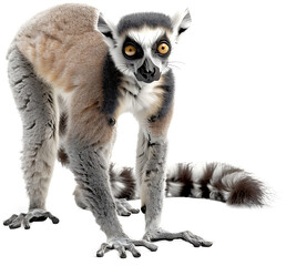 Obraz premium A lemur isolated on a transparent background PNG