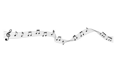 music notes moving on flow chords. Vol.1