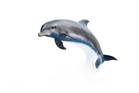 The Joyful Leaping Dance of the Dolphin on a White or Clear Surface PNG Transparent Background..