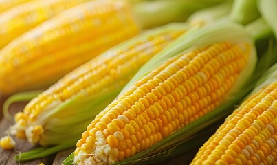 Fresh ripe organic yellow sweet corn, Generative AI