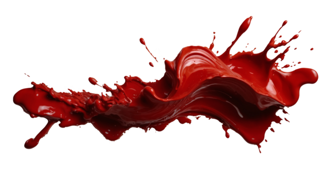 Macchia di vernice rossa su sfondo trasparente