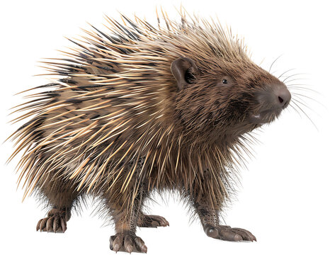 Fototapeta A porcupine isolated on a transparent background PNG