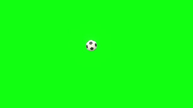 A soccer ball bouncing animation as 3d modeling seamless looping and transparent greenback background.