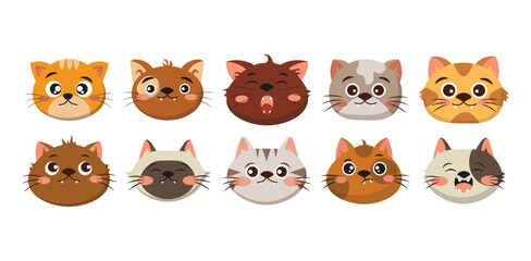 Cat Face Vector Set
