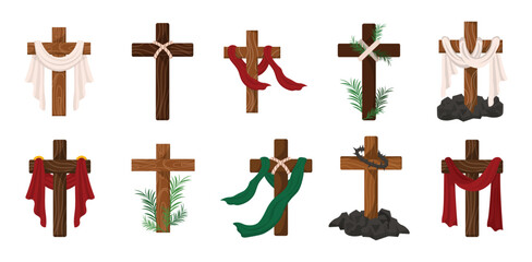Christian Cross Vector Set