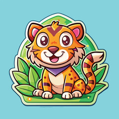 Naklejka premium Colorful vector color splash illustration of a cute cat sticker
