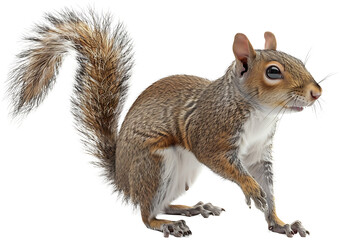 Fototapeta premium A squirrel isolated on a transparent background PNG