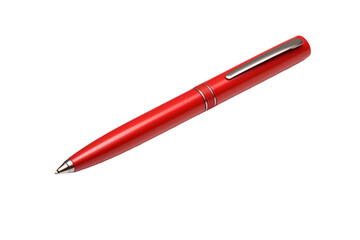 Scarlet Strokes: A Red Pens Dance on a White or Clear Surface PNG Transparent Background..