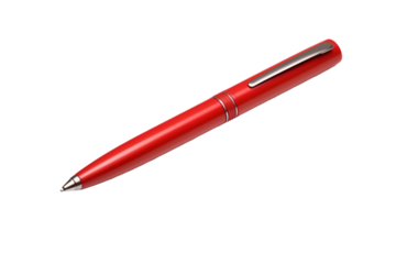 Scarlet Strokes: A Red Pens Dance on a White or Clear Surface PNG Transparent Background..