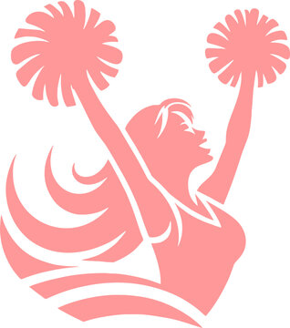 recommend clip art: Cheering Girl silhouette flat design 