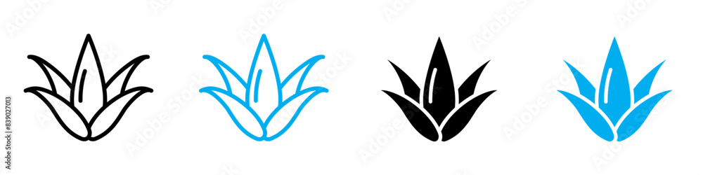 Poster aloe vera icon vector set collection for web