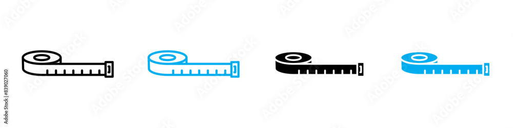 Poster measuring tape icon vector set collection for web