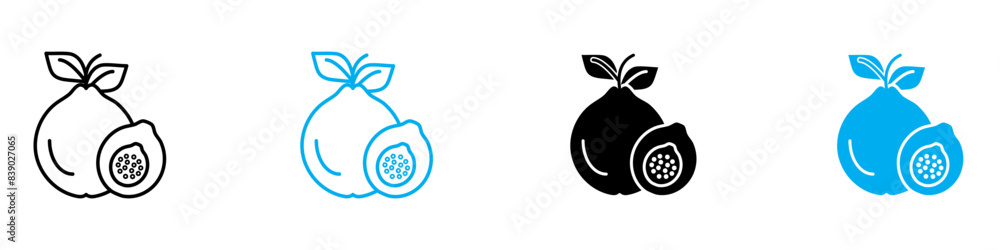 Poster guava icon vector set collection for web