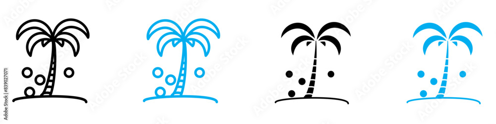 Poster palm tree icon vector set collection for web