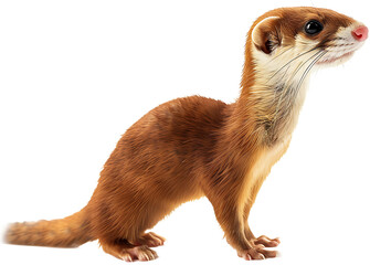 A weasel isolated on a transparent background PNG