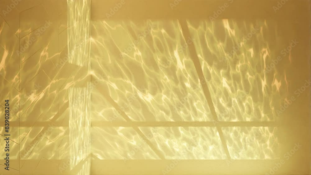 Poster serenity in yellow: light patterns on a pool’s surface vertical