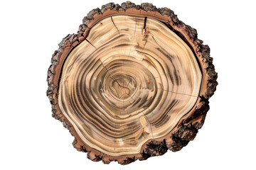 cross section of tree trunk isolated on transparent background