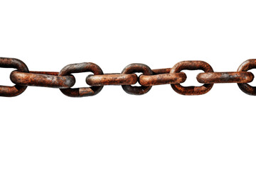 Fototapeta premium The Whispering Odyssey of Rusted Chains on a White or Clear Surface PNG Transparent Background..