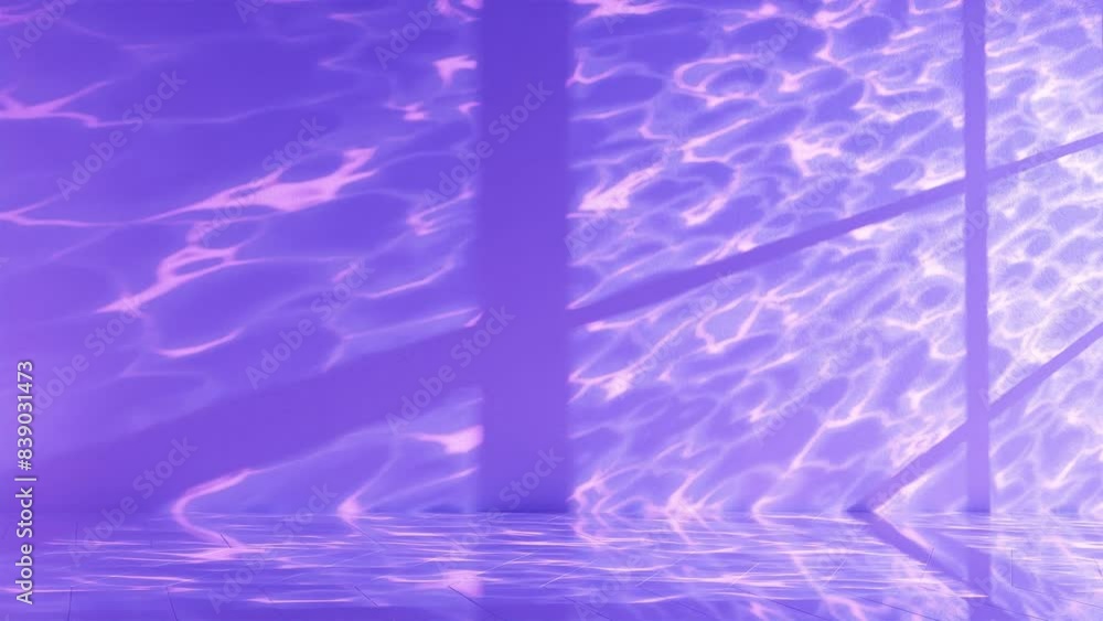 Poster serenity in purple: light patterns on a pool’s surface vertical