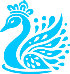 Swan Vector silhouette in the mexican style