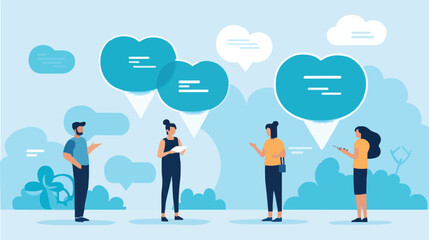 Social feedback, opinion or business advice, employee discussion, debate or customer comment, social media positive and negative feedback, people giving opinion with thumb up, vector illustration