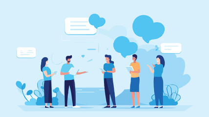 Social feedback, opinion or business advice, employee discussion, debate or customer comment, social media positive and negative feedback, people giving opinion with thumb up, vector illustration