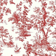 A seamless pattern in red and white