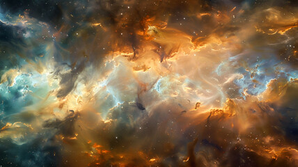 Fototapeta premium Abstract digital art inspired by cosmic wonders, featuring a vibrant palette of nebula hue