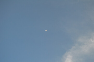 Clouds moon in the sky summer season landscape