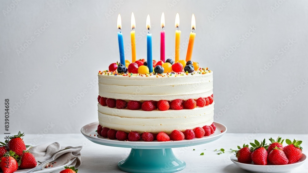 Canvas Prints birthday cake with candles