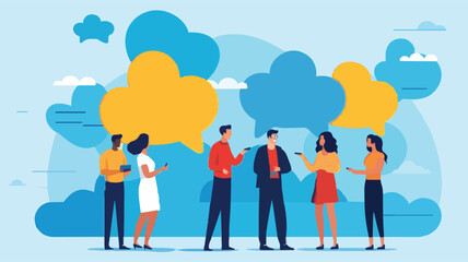 Social feedback, opinion or business advice, employee discussion, debate or customer comment, social media positive and negative feedback, people giving opinion with thumb up, vector illustration
