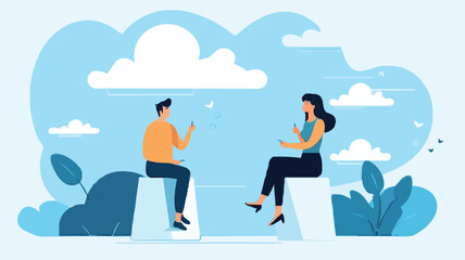 Social feedback, opinion or business advice, employee discussion, debate or customer comment, social media positive and negative feedback, people giving opinion with thumb up, vector illustration