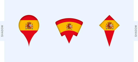 Spain Map Markers Set. Perfect for projects related to Spain, travel, geography, and international representation.