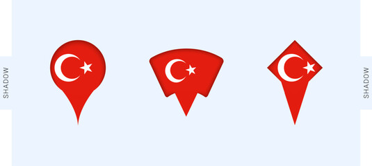 Turkey Map Markers Set. Perfect for projects related to Turkey, travel, geography, and international representation.