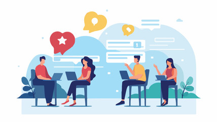Social feedback, opinion or business advice, employee discussion, debate or customer comment, social media positive and negative feedback, people giving opinion with thumb up, vector illustration