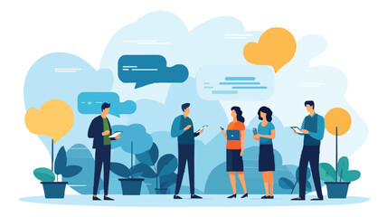 Social feedback, opinion or business advice, employee discussion, debate or customer comment, social media positive and negative feedback, people giving opinion with thumb up, vector illustration