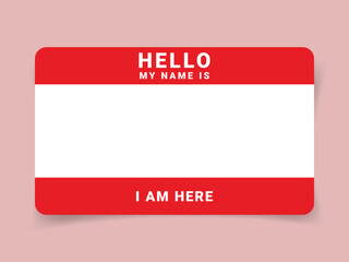 Hello, my name is - Background of sticker name tag or your text. Street art graffiti lettering template. Vector Illustration. © Lifestyle Graphic