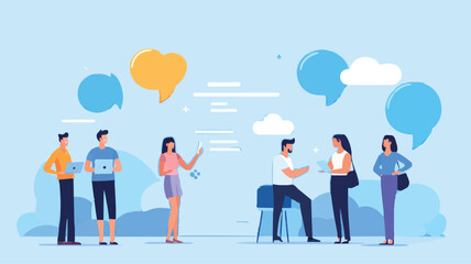 Social feedback, opinion or business advice, employee discussion, debate or customer comment, social media positive and negative feedback, people giving opinion with thumb up, vector illustration