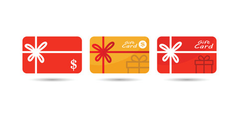 Shopping gift card flat icon, Gift voucher, reward. Loyalty card. Vector illustration for apps and websites