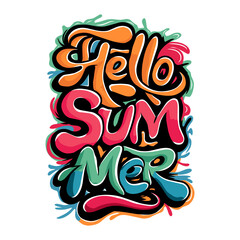 handwritten graffiti art about summer