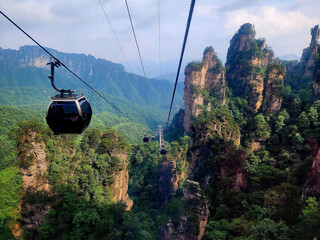 Cable  car in Wulingyuan National Park, Zhangjiajie, China