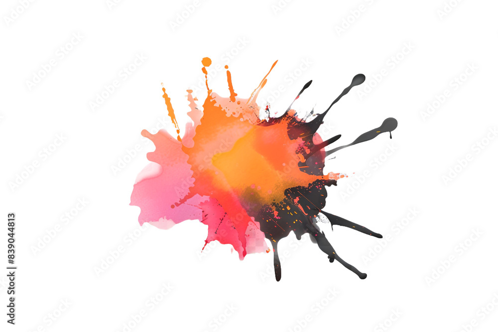 Poster flying splat dot isolated on transparent background