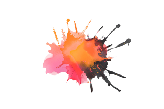Flying splat dot isolated on transparent background