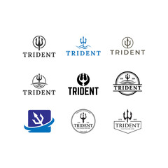 Set of Trident logo vector design concept isolated on white background