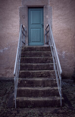the wooden door of old church